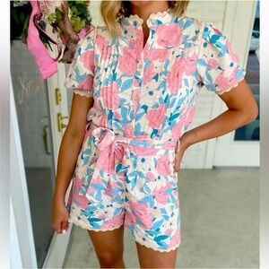 Fate Pink and Blue Floral Top